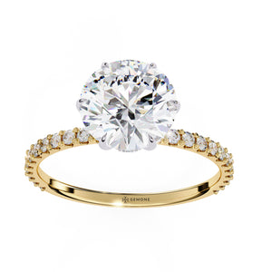 2 Ct Lab Created Round Cut Diamond Halo Ring
