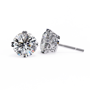 Filigree Lab Grown Diamond Stud Earrings