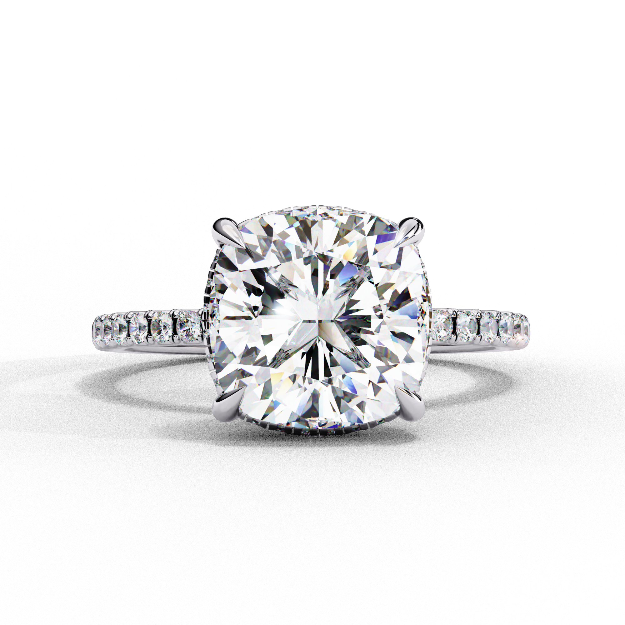 Cushion Cut Lab Grown Diamond Halo Ring